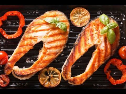 Стейки рыбы на гриле